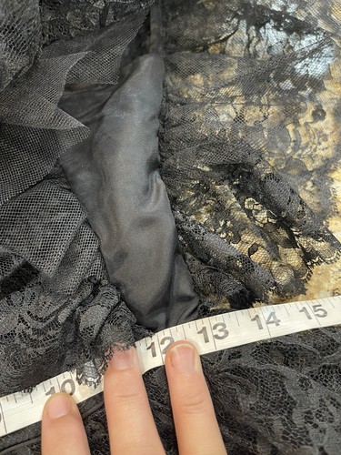 Vtg Climax Karen Okada David Howard Lace Black One Shoulder Bow Party Prom 3/4 - Picture 21 of 21