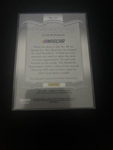 2023 Panini Chronicles Racing Alex Bowman Donruss Classics Autograph /25 SSP #13 - Picture 5 of 7