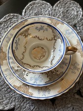 Mitterteich Bavaria Porzellan Sammelgedeck Sammeltasse Goldrand 3 teilig Vintage