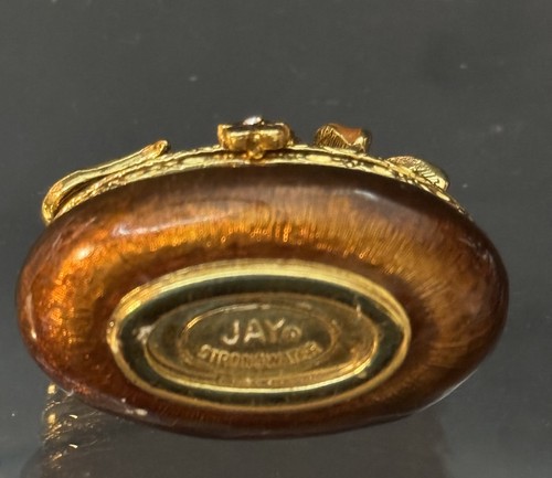 Jay Strongwater Mini Lizard Gecko Flower Crystal Enamel Trinket Pill Box - Picture 6 of 6
