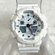 G-Shock GA-100CG-7AJF Men's White Damaged Pattern Quartz Used G1205