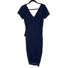 JS Collections dress Erin V neck midi dark blue size 4