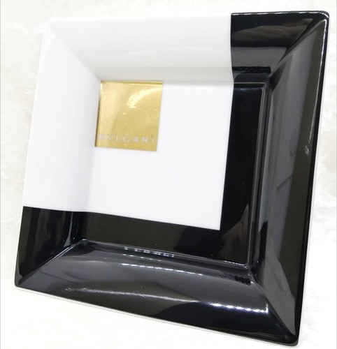 BVLGARI Geometrica black big TRAY 7x7 inch  Rosenthal Ashtray 18x18 cm No box - Picture 1 of 10