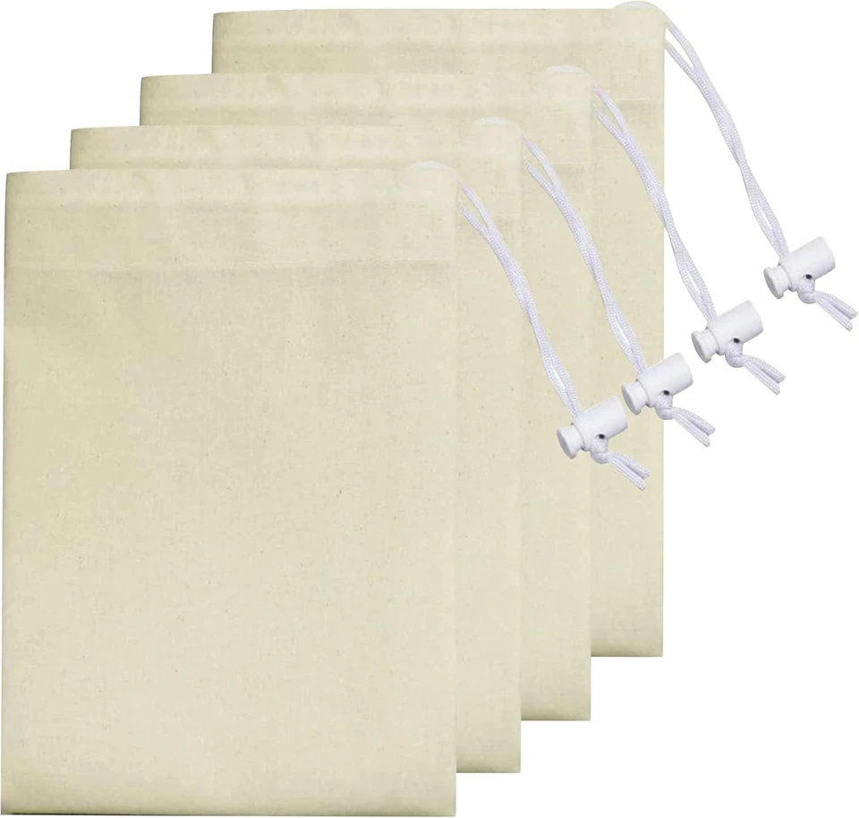 4 bolsas de lavandería de lona extra grandes de algodón natural de alta resistencia para saco de Papá Noel Foto 4 de 4