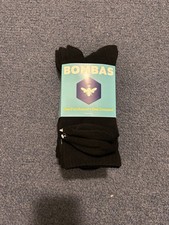 4-Pairs Bombas Solid Style Black Half Calf Socks Size M FREE SHIP