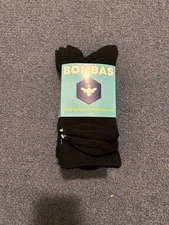 (4-Pairs) Bombas Solid Style Black Half Calf Socks Size M FREE SHIP