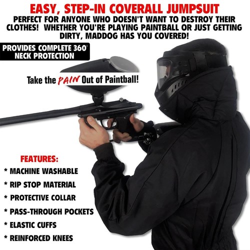 LIQUIDACIÓN Mono Maddog Tactical Paintball Rip Stop - Negro - Grande - Imagen 2 de 9