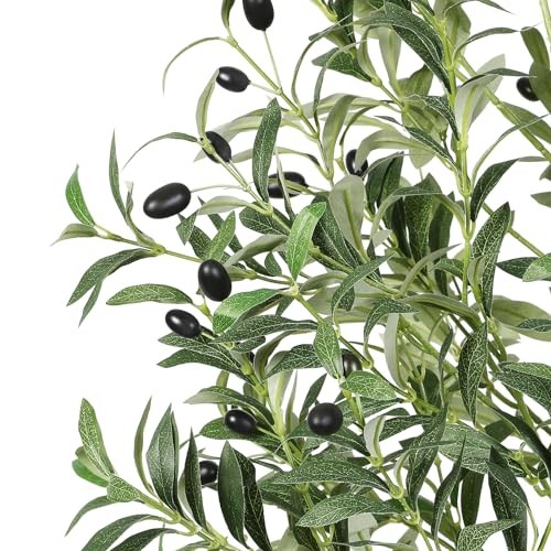Artificial Olive Tree 7FT Tall Faux Silk Plant(84" in), Indoor Fake Olive Tree - Picture 8 of 8