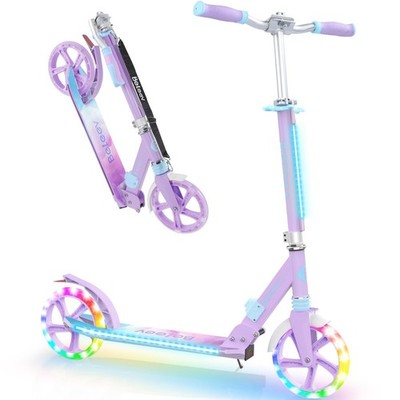 BELEEV V8 Scooters for Kids Ages 6+ with Light-Up Deck, 2 Wheel Folding Scoot...