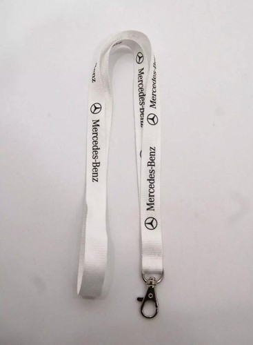 Genuine Mercedes Benz Lanyard Keychain Breakaway Lobster Clasp Clip White Black - Picture 3 of 10