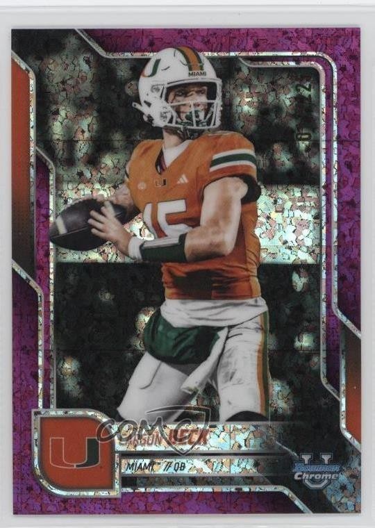 2025 Bowman U Chrome Fuchsia Mini-Diamond Refractor 17/225 Carson Beck #138 0jp9
