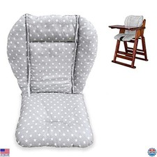 Twoworld Baby High Chair Cushion - Thick Liner Pad, Breathable Design, Gray
