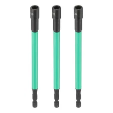 3pcs Nut Driver Drill Bit 9/32 Inch Socket 1/4" Hex Shank 6" Long Magnetic