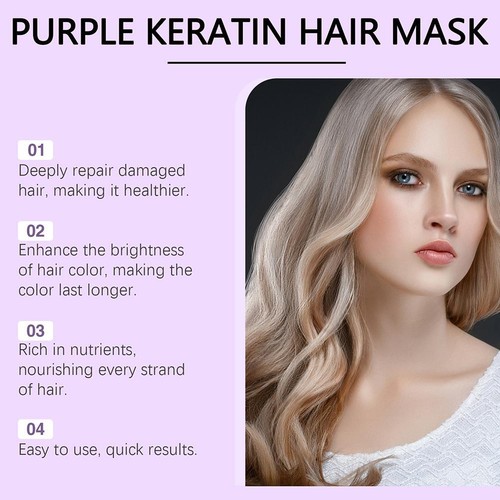 Purple Keratin Hair Mask Nourishes and Nourishes Hair❉ R1M7 - Picture 10 of 13
