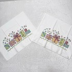 Christmas Holiday Pillow Cases Set of 2 Cross Stitched Gifts & Lights Handmade