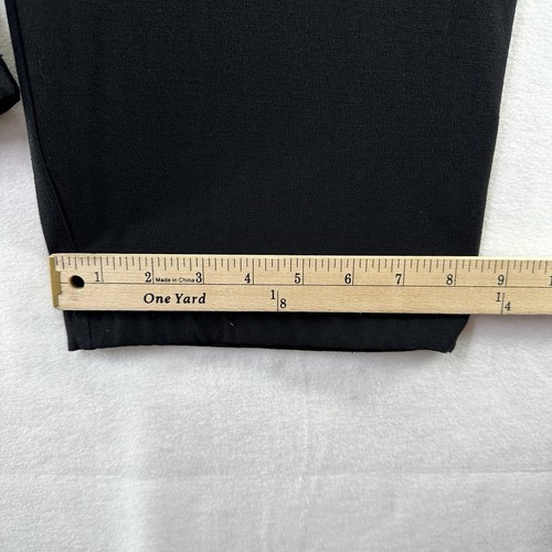 Eileen Fisher Damen gerades Bein Hose Stretch Krepp schwarz Gummibund Reißverschluss PM - Bild 7 von 11