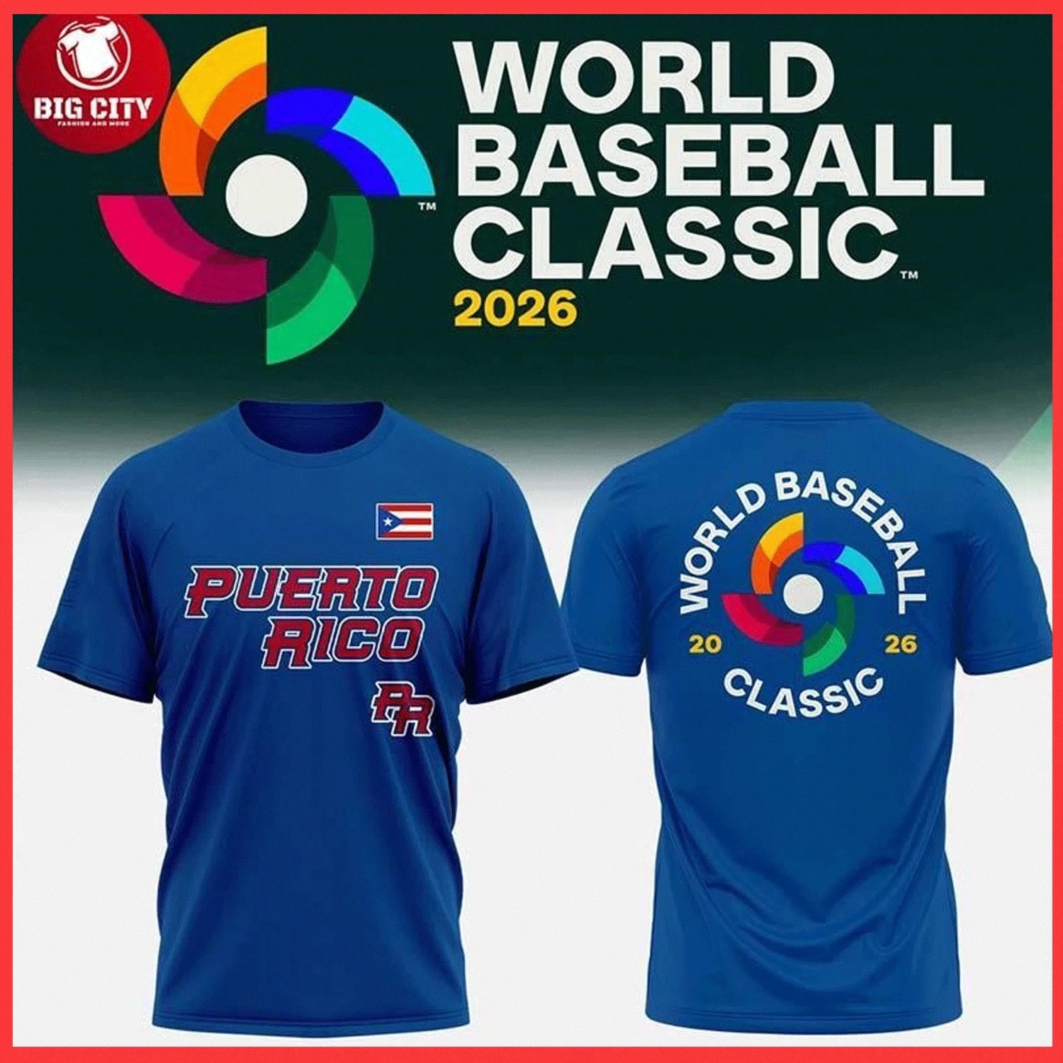 Puerto Rico 2026 World Baseball Classic T-Shirt Gift For Fan