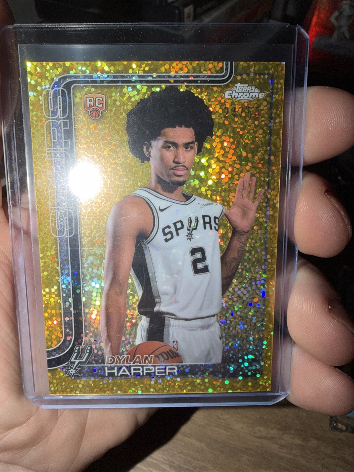 2025-26 Topps Chrome Basketball Dylan Harper Image Variation Gold Speckle /50 RC