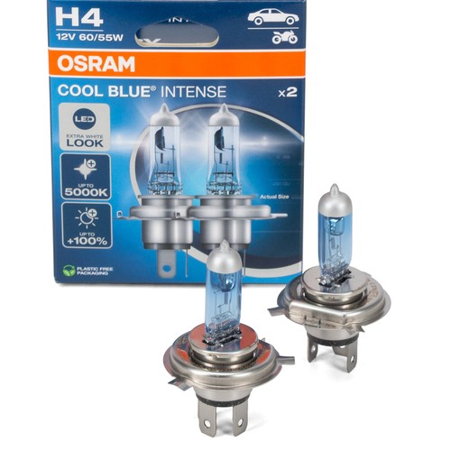 2x OSRAM Glühlampe H4 COOL BLUE INTENSE Next Gen 12V 60/55W P43t +100% 5000K - Bild 1 von 2