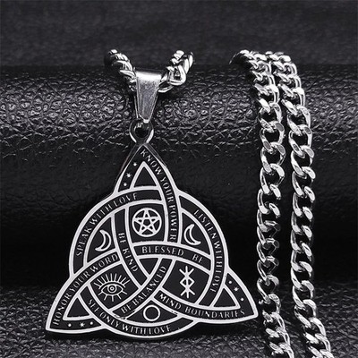 Collar de nudo de bruja Mujer/Hombre - Collares de cadena de amuleto de brujería