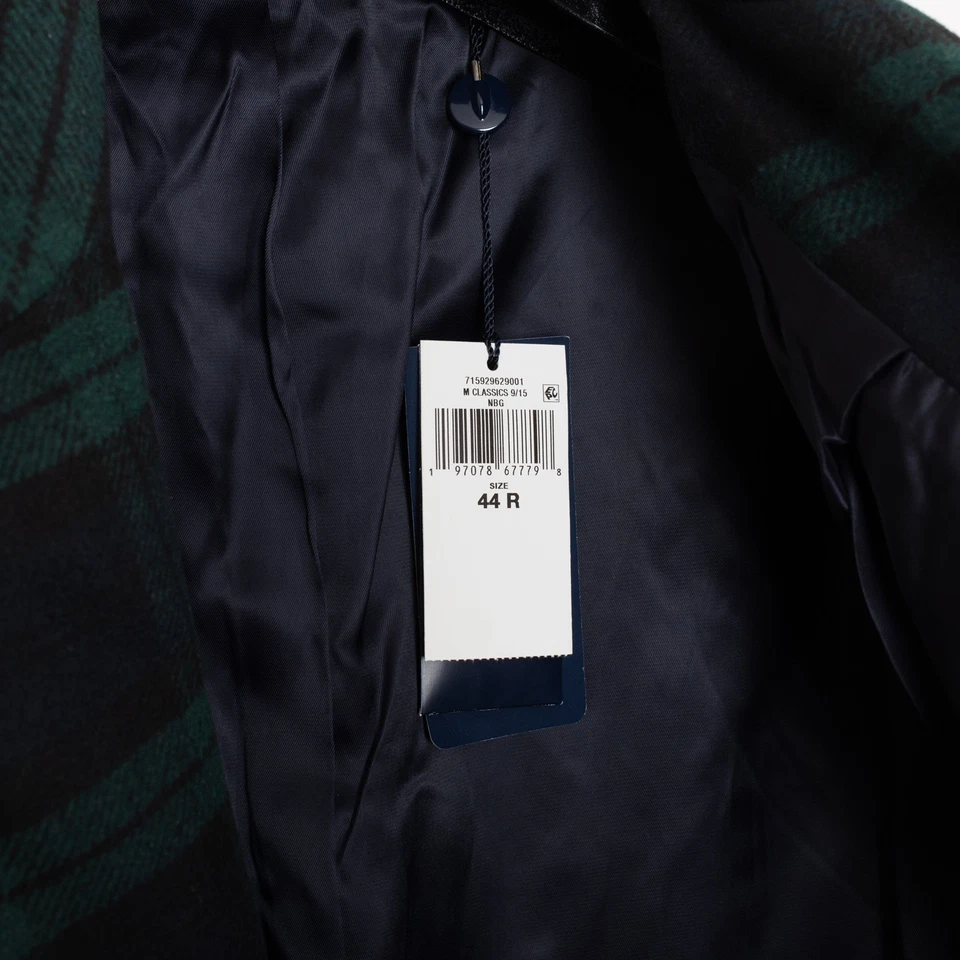 Polo Ralph Lauren Sport Coat Size 44R Modern Fit Green Navy Plaid Three Button - Image 3 of 4