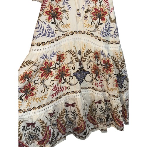 Neu Farm Rio Off-White Boho Glam Floral Lenzing Ecovero Euroflax Maxikleid XS - Bild 8 von 16