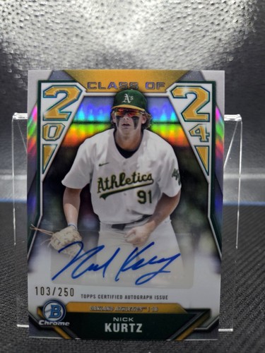 2024 Bowman Draft - Class of 2024 Autographs Nick Kurtz Refractor auto /250 RC - Picture 1 of 2