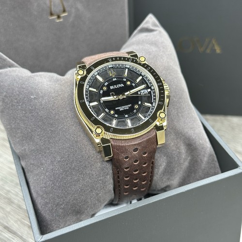 NEW✅262KHz✅ Bulova Icon Precisionist Gold Case Brown Men's Watch 40mm 97B216 - Picture 8 of 19