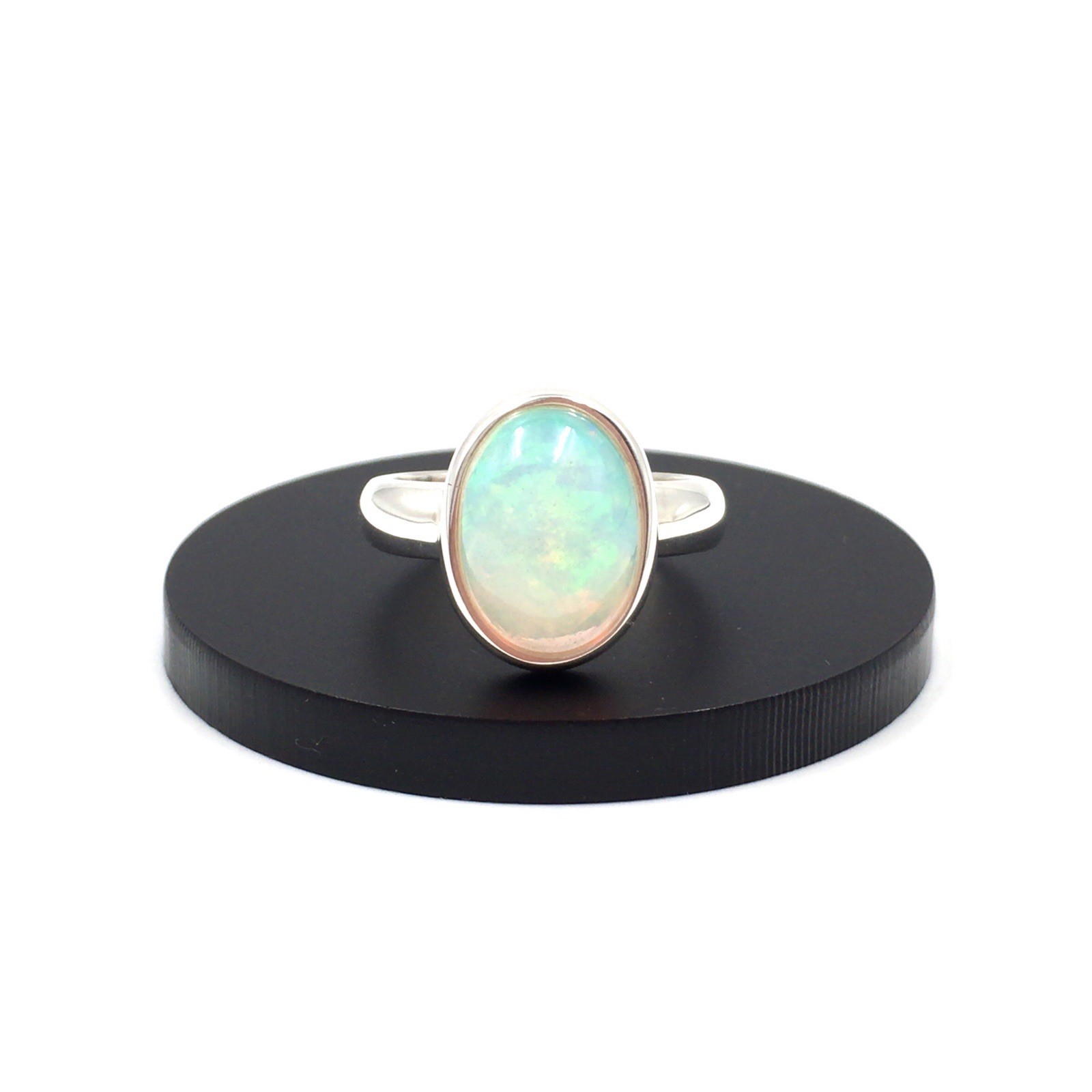 Solid 925 Sterling Silver Ring Opal 5.9ct Oval Ba… - image 6