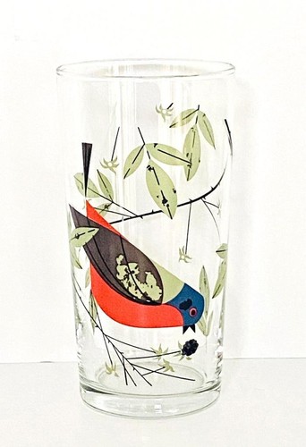 Charley Harper Fishs Eddy 20oz Bird Glasses Warbler Bunting Nuthatch - Set of 3 - Foto 4 di 4