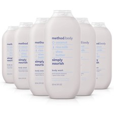 Method Body Wash, Simply Nourish, Paraben and Phthalate Free, 18 oz Pack of 6 