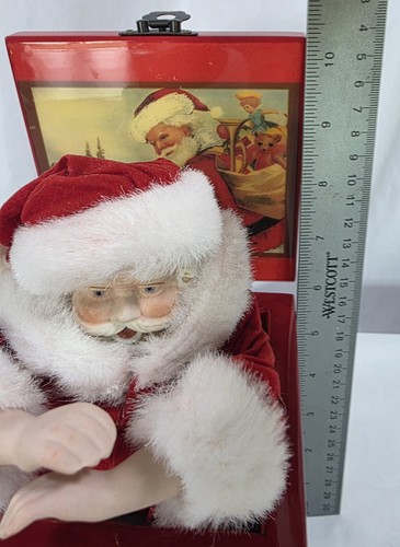 1987 Lillian Vernon viktorianischer Stil Weihnachten Santa 6" Spieluhr - Jingle Bells - Bild 9 von 9