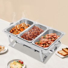 2.5L Chafing Dish Buffet Set, Stainless Steel Food Warmer w/ Fuel Holder Silver