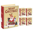 5 Stück Weihnachtsgeschenkboxen in Buchform, Pralinenschachtel,