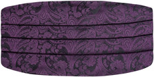 Men's Paisley Cummerbund and UNTIED Bow Tie Hanky Set