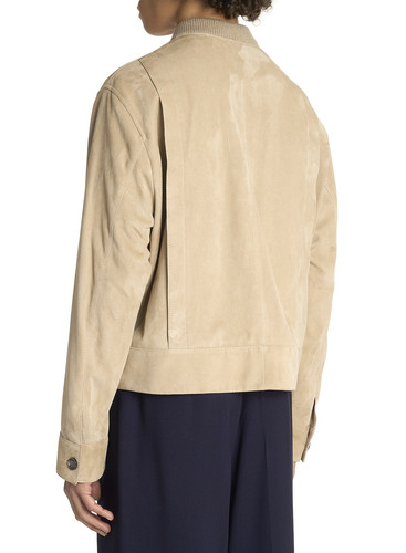 Ami Alexandre Mattiussi Mens Suede Bomber Jacket X-Large Champagne - NWT $1955 - Picture 2 of 4