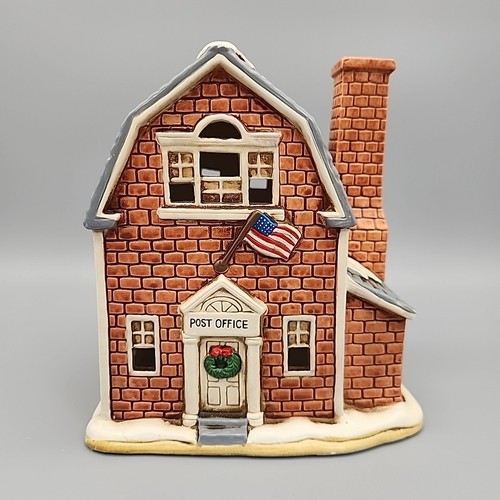 Vtg 1988 Lefton Colonial Village #07341 Post Office Christmas House Byron Wood - Picture 1 of 6