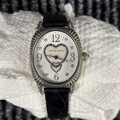 Judith Ripka Watch Women 925 Sterling Silver Case Sunburst Dial - Picture 1 of 6