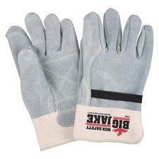 MCR SAFETY 1745M Leather Gloves,Gray,M,PK12 491R57