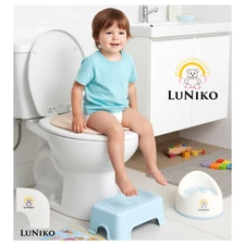 LuNiko Folding Potty Training Seat for Toddlers Portable Travel Toilet Beige New