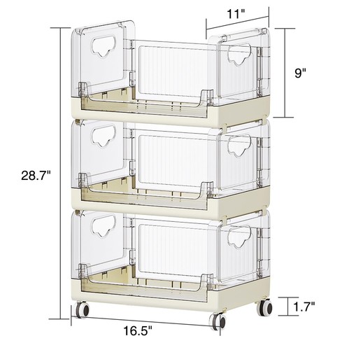 HYBRIDEAS Folding Storage Bins Stackable Toy Bins Closet and Kids Room Organi... - Picture 2 of 7