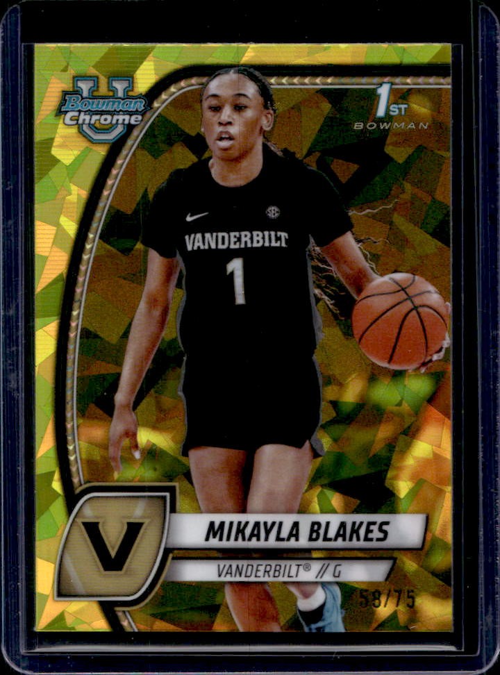 2024-25 Bowman Chrome U Sapphire Mikayla Blakes 1st Yellow Refractor #57/75