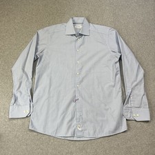 Eton Dress Shirt Mens 16.5 - 39 Blue Long Sleeve Button Up Cotton Business