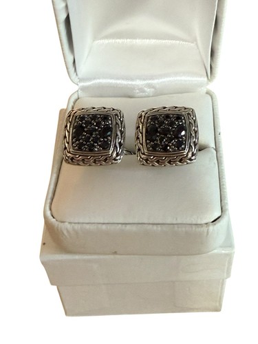John Hardy Black Sapphire 925 Sterling Silver Cufflinks - Excellent condition! - Picture 2 of 7
