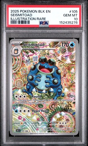 Seismitoad 105/086 PSA 10 Blk En-black Bolt Pokemon Card Game