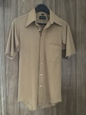 1970 DISCO RETRO  VINTAGE Van Heusen Splendor 1970s DK MUSTARD Shirt Size 15