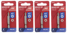Lot of 4 Ace 1 Phillips 2" Driver Bits SK304451-B Screwdriver Bits NEW