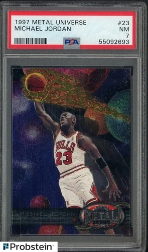 1997 Metal Universe #23 Michael Jordan Chicago Bulls HOF PSA 7 NM