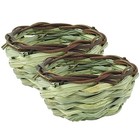  2 Stück Vogelnest Stroh gewebtes Papageienzuchtnestbett handgewebtes