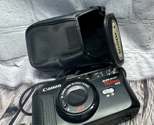 Cámara fotográfica compacta Canon Sure Shot Telemax 35 mm sin probar con estuche - Imagen 22 de 23